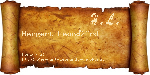 Hergert Leonárd névjegykártya